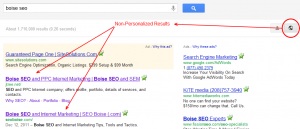 Boise SEO - Non Personalized Results