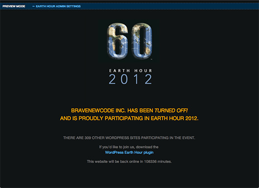 Earth Hour – One Hour No Power 2012